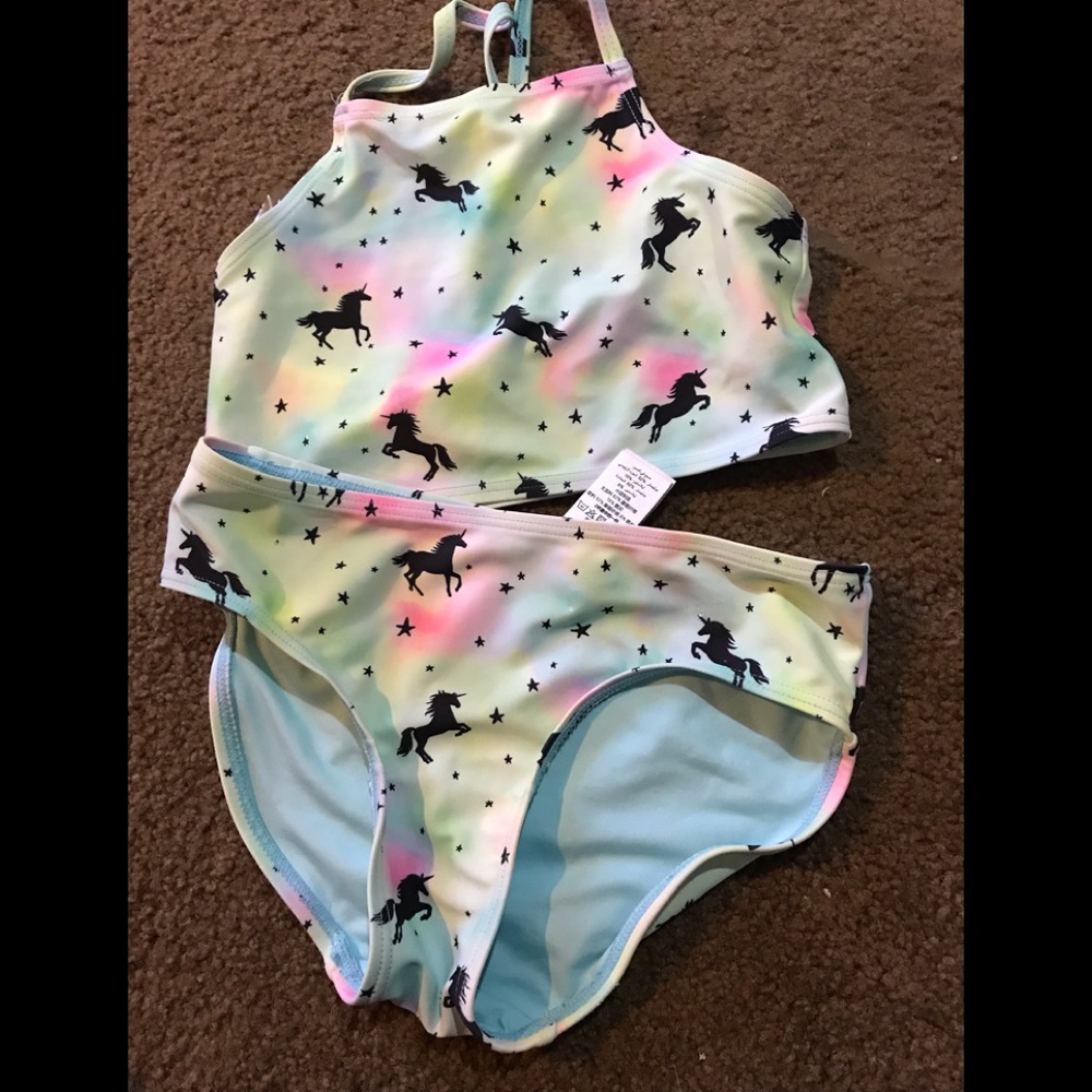 Girls size 7 swimsuit by next unicorns